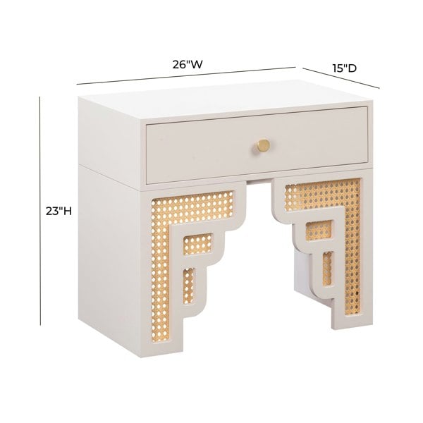 Furniture Edit Suzie Cream & Rattan Nightstand