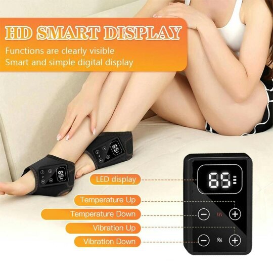 Havendro 1PC Electric Foot Ankle Massager Heating Vibration Hot Compress Pain Relief Tool