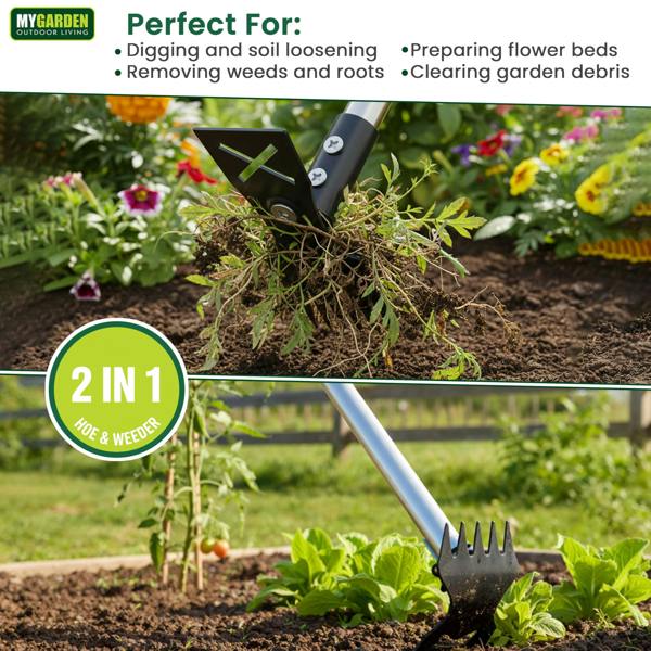 My Garden Outdoor Living My Garden Weed Puller Extendable upto 150cm - 2-in-1 Stainless Steel Garden Hoe with Sharp Blade for Soil & Weed Removal