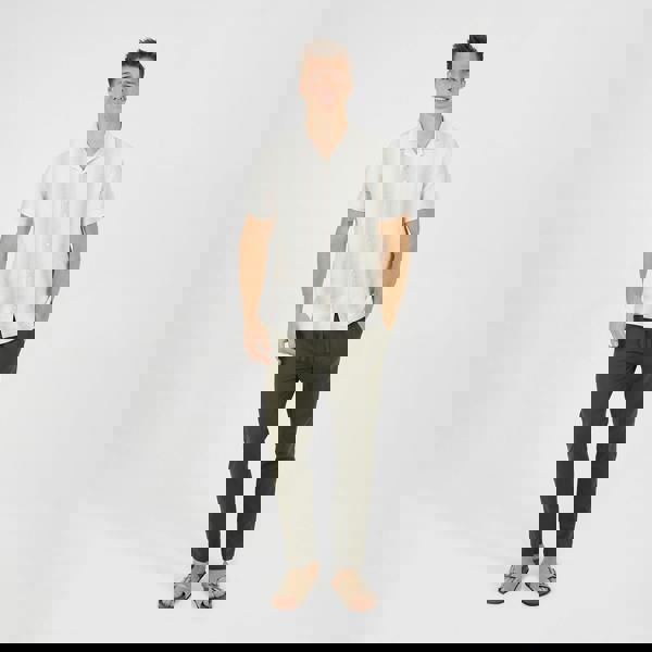 Brave Soul Khaki Relaxed Fit Linen Blend Trousers - Khaki Image 3