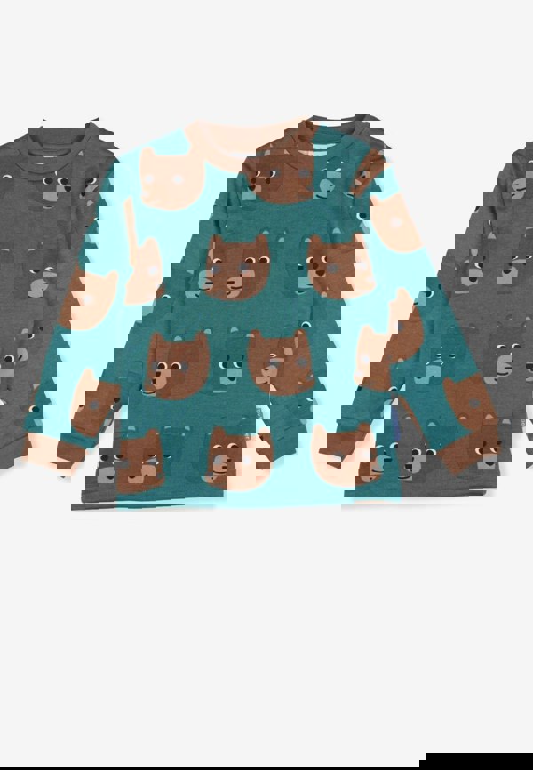 Organic Brown Bear Print Pyjamas - Toby Tiger