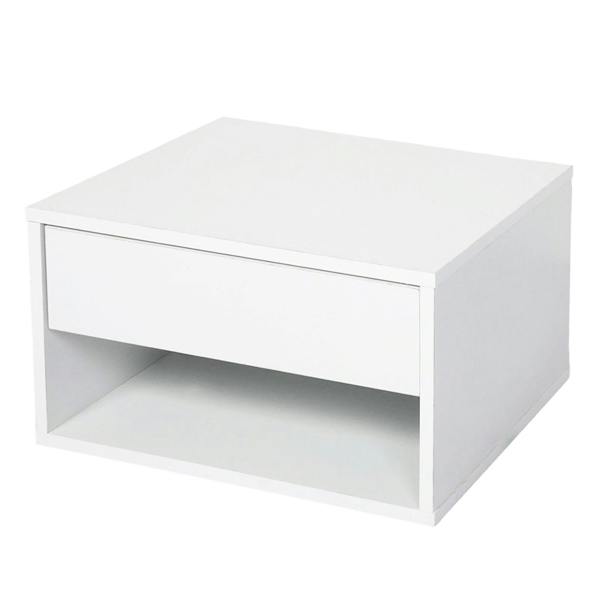 Levede Bedside Table Floating Set of 2 Wall Mounted Drawer Open Shelf White