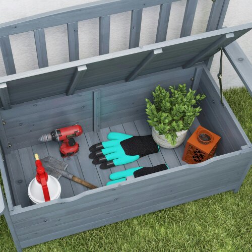 Wyld Haus Cozicce Metal Grey 2 Seater Outdoor Storage Bench With Lift Up Seat
