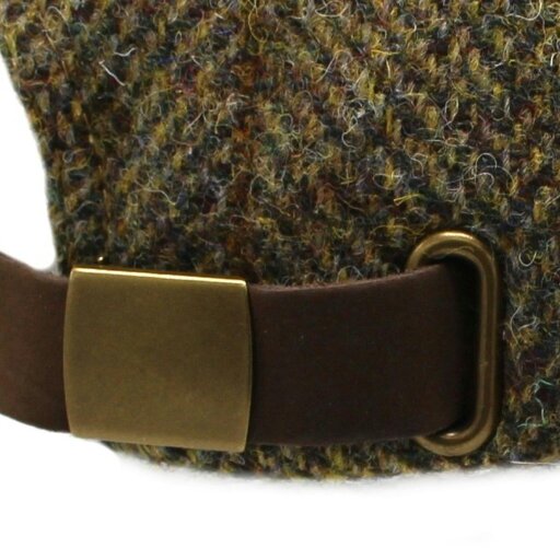 Heather Hats & Accessories Genuine Harris Tweed Baseball Trucker Cap, Cotton Lining, Outdoor Wear, Harvest Olive