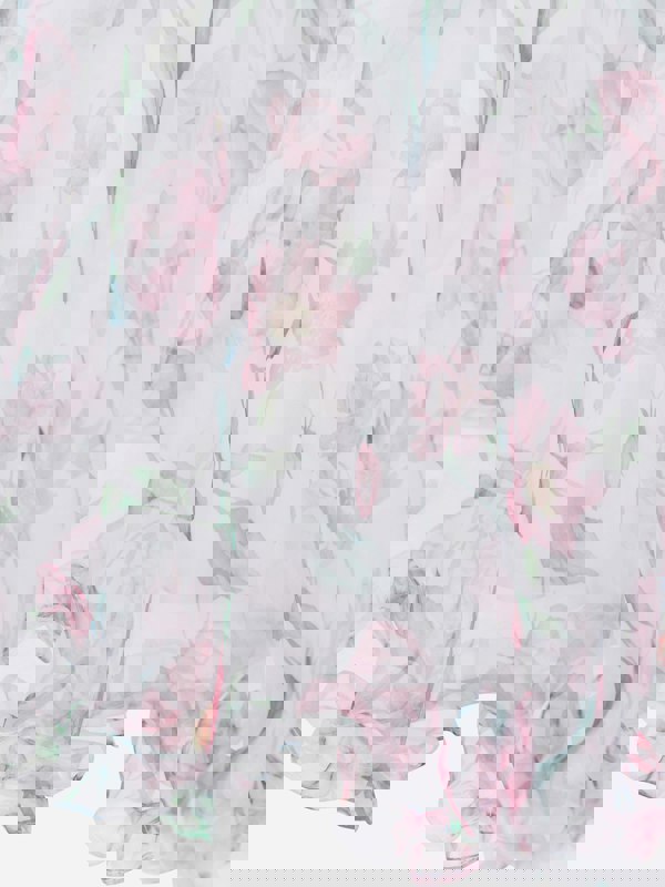 Mama Luma Girls Organza Ruffle Rose Dress in White