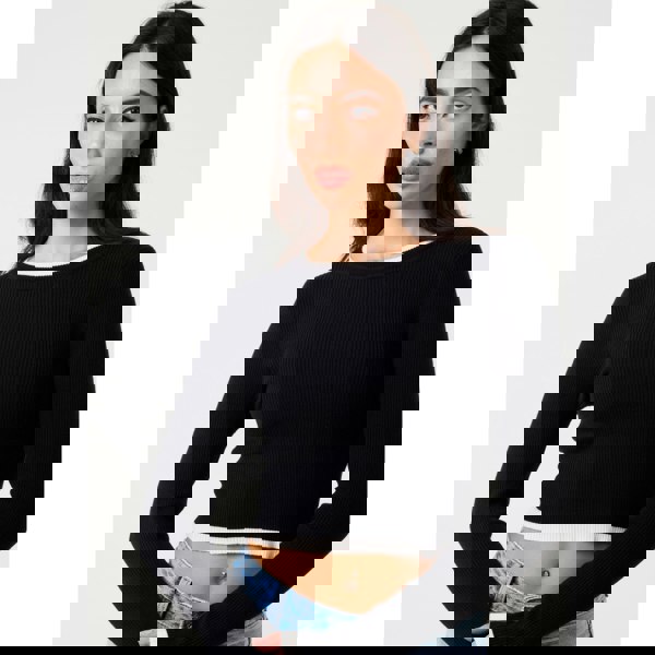 Pink Vanilla Contrast Knitted Jumper