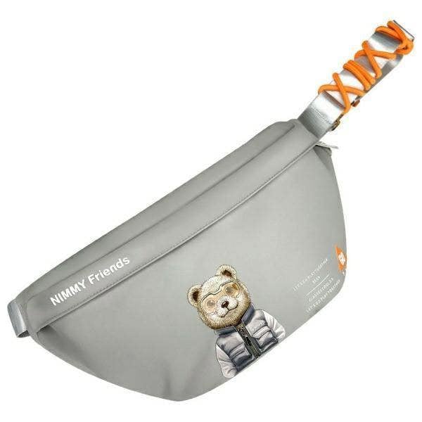Nimmy Friends Cool & Cute 2.0 Bear Shoulder Crossbody Bag Grey - N-KM-XB-011
