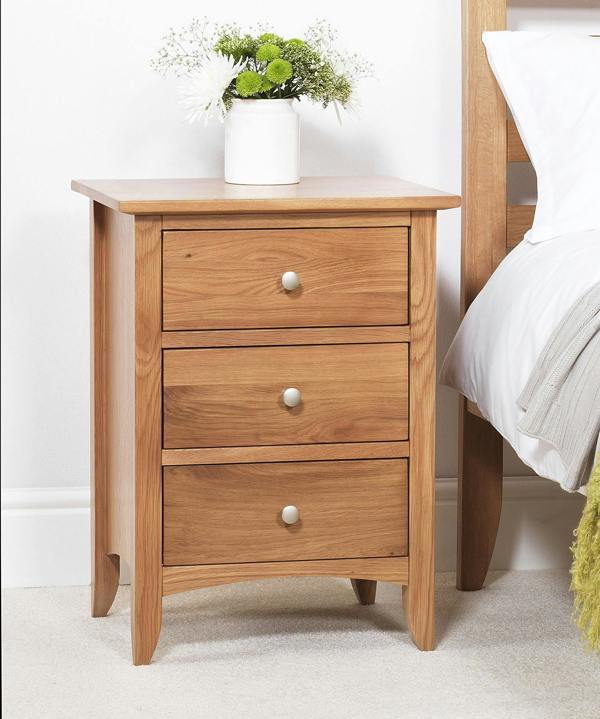 Statement Furniture Edward Hopper Bedside Table 3 Drawer Modern Nightstand