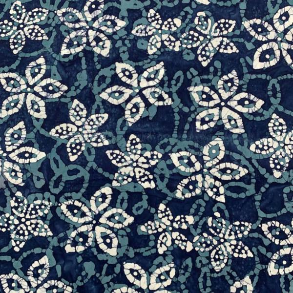 Minerva Indigo Cotton Batik Dressmaking & Quilting Fabric per metre, 110cm / 43" Wide