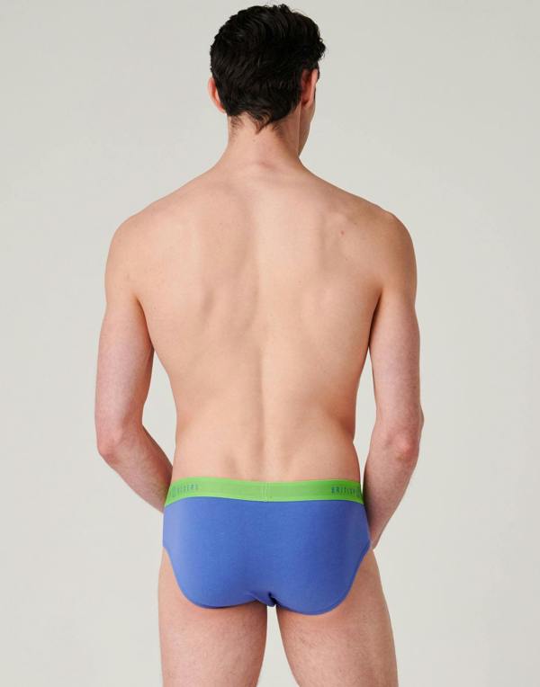 British Boxers Men's Cotton Brief – Key Lime Blue