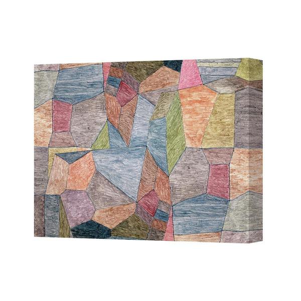 Benjamin Tate Design Colorful Geometric Patchwork Rug On Canvas Art Decor