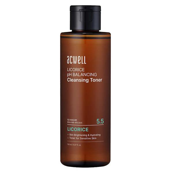 ACWELL Licorice pH Balancing Cleansing Toner – 150ml Korean brightening toner with 10% Licorice Root Water available at Atelier De Glow UK.