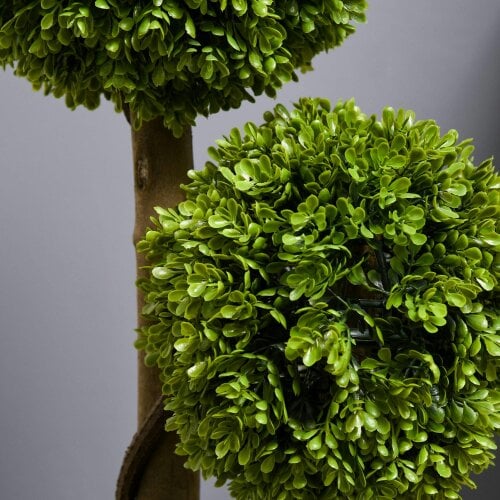 Wyld Haus Sassafa Set Of 2 Light Green Artificial Boxwood Ball Topiary Trees In Pots H8 90cm