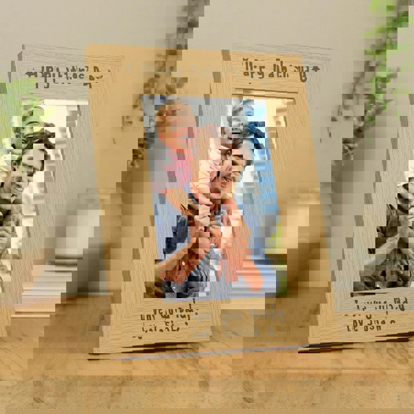 Personalised Memento Company Personalised Happy Father's Day 5x7 Oak Finish Photo Frame