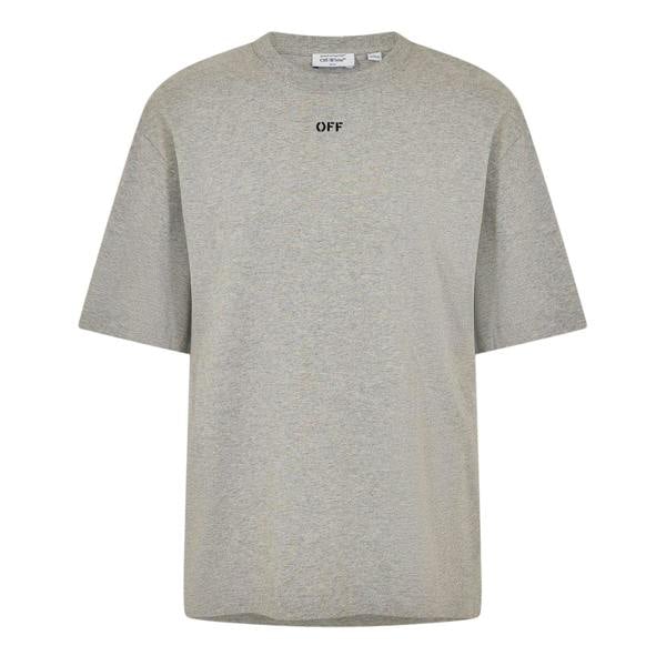 Off White Unisex Adult Cotton T-Shirt - Grey/Black - 