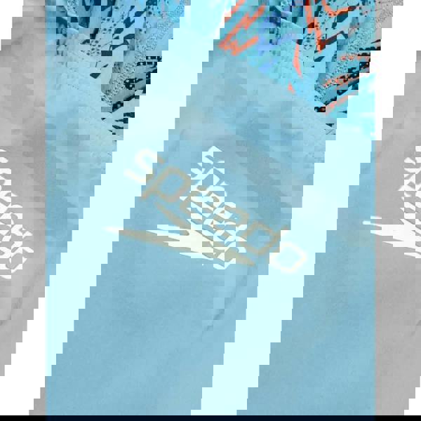 Blue and white Speedo Fastskin LZR Ignite Kneeskin with lightning bolt pattern