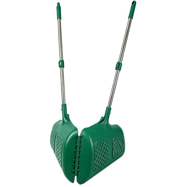 Gr8 Garden 2in1 Garden Leaf Grabber Rake Telescopic Long Handle Collector Leaf Scoops Green