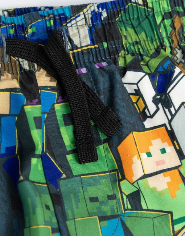 Vanilla Underground Minecraft Boys Green Oversized Character 2 Piece Swim Set
