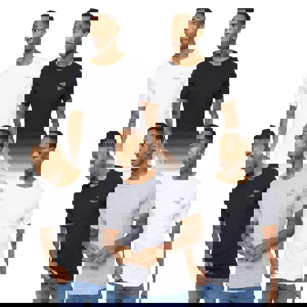 Crosshatch Mens Basicstandard T-Shirt (Pack of 5) - White/Black/Grey Marl - 