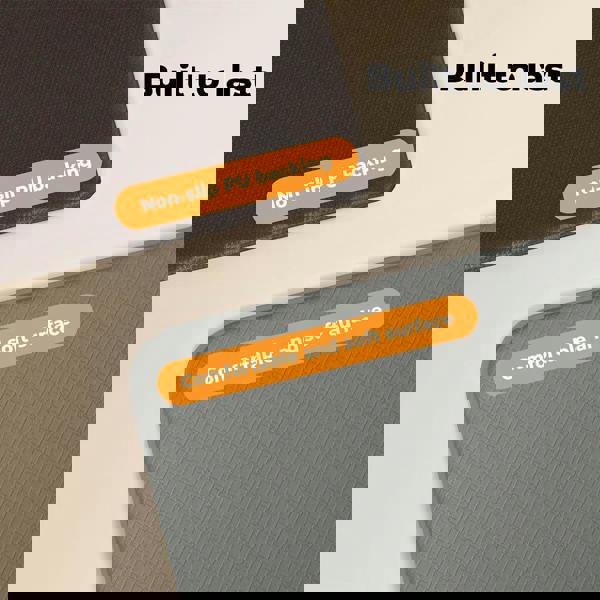 Marlow Kitchen Mat 2Pcs Non Slip Woven Rubber Floor Mat Absorbent Runner Grey