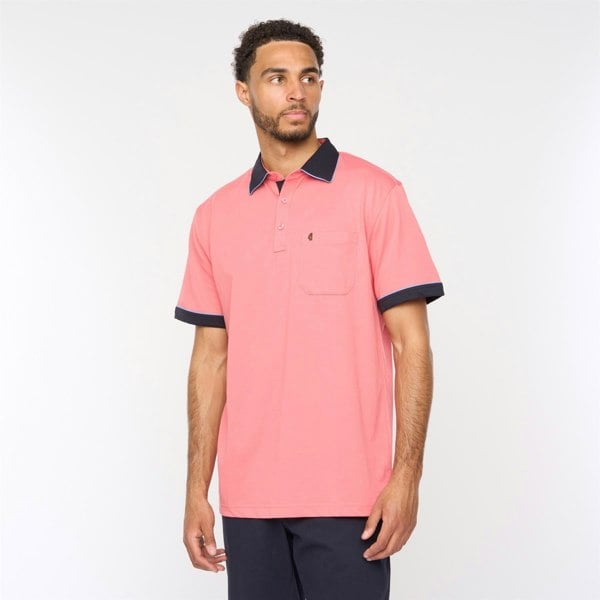 Gabicci G52X08 Mens Short Sleeve Plated Jersey Polo Shirt Gabicci Classic - CORAL