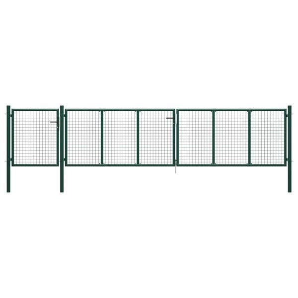 Berkfield Garden Gate Steel 500x100 cm Green