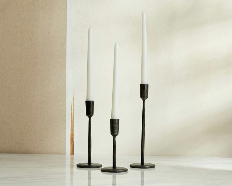 Rustic Black Iron Candle Holders Set of 3 pieces from What a Host Home