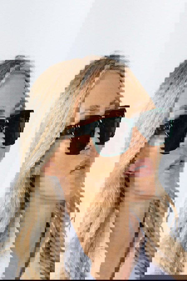 SVNX Square Sunglasses in Green Black