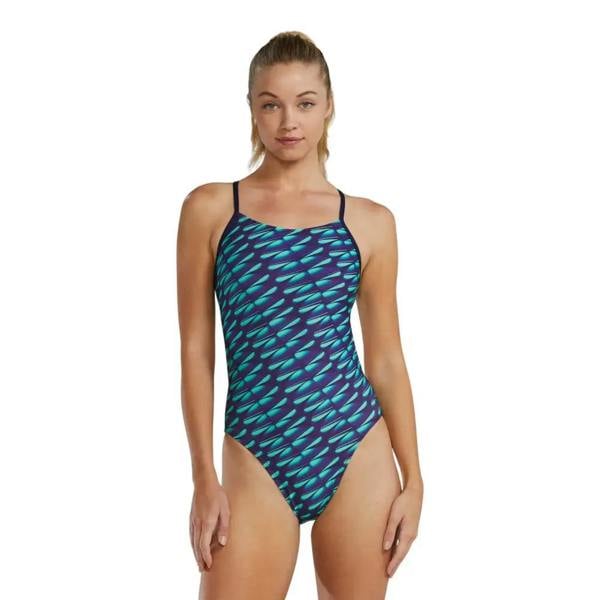 TYR Dragonflyte Durafast Elite navy green cutout swimsuit