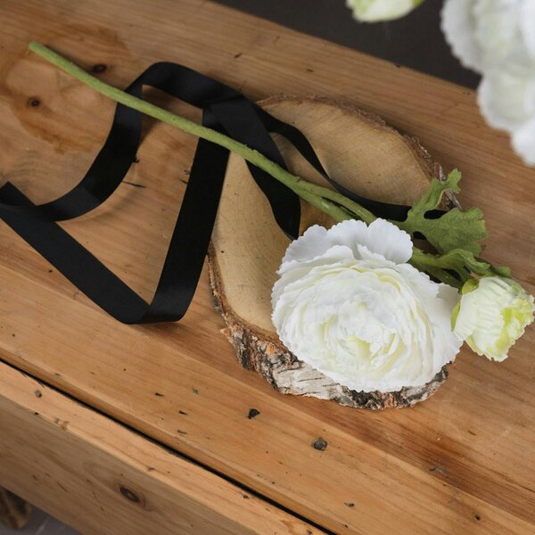 Wyld Haus Set of 3 Artificial Flowers White Ranunculus Spray