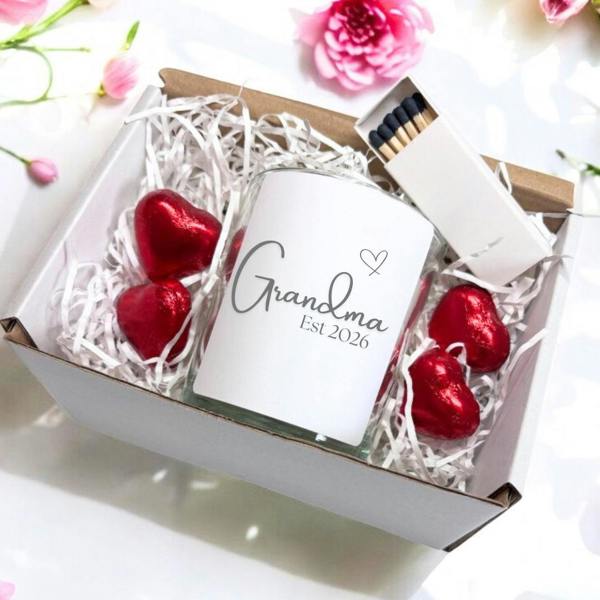Personalised Grandma Est. 2026 Candle Gift Set | Keepsake Mum