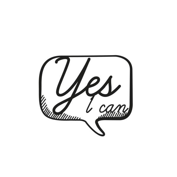 Decortie Modern "Yes" Black Metal Wall Art Hanging Ornament