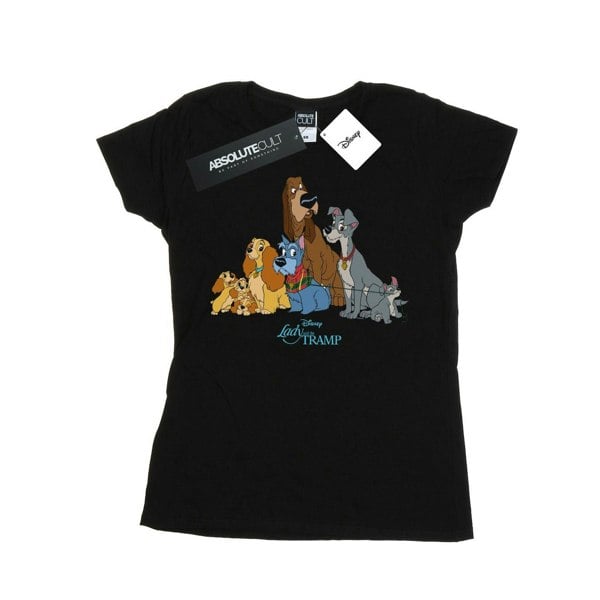Disney Womens/Ladies Lady And The Tramp Classic Group Cotton T-Shirt - Black