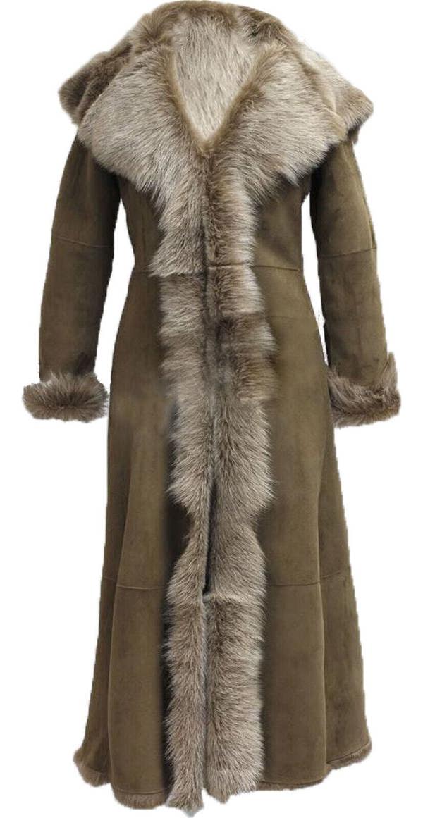 Infinity Leather Womens Suede Toscana Sheepskin Hooded Trench Coat-Fribourg