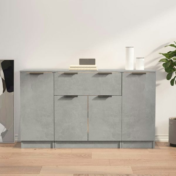 Berkfield Sideboards 3 pcs Concrete Grey Engineered Wood
