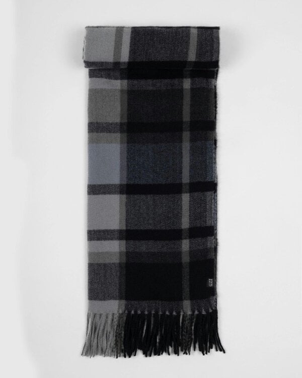 Steel & Jelly Mossley – Grey and Black Check Oversized Scarf
