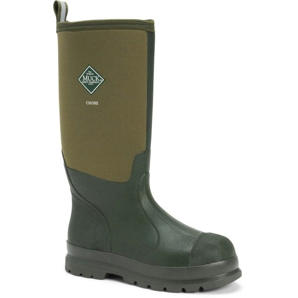 Muck Boots Chore Classic Hi Patterned Unisex Wellington Boots in Moss