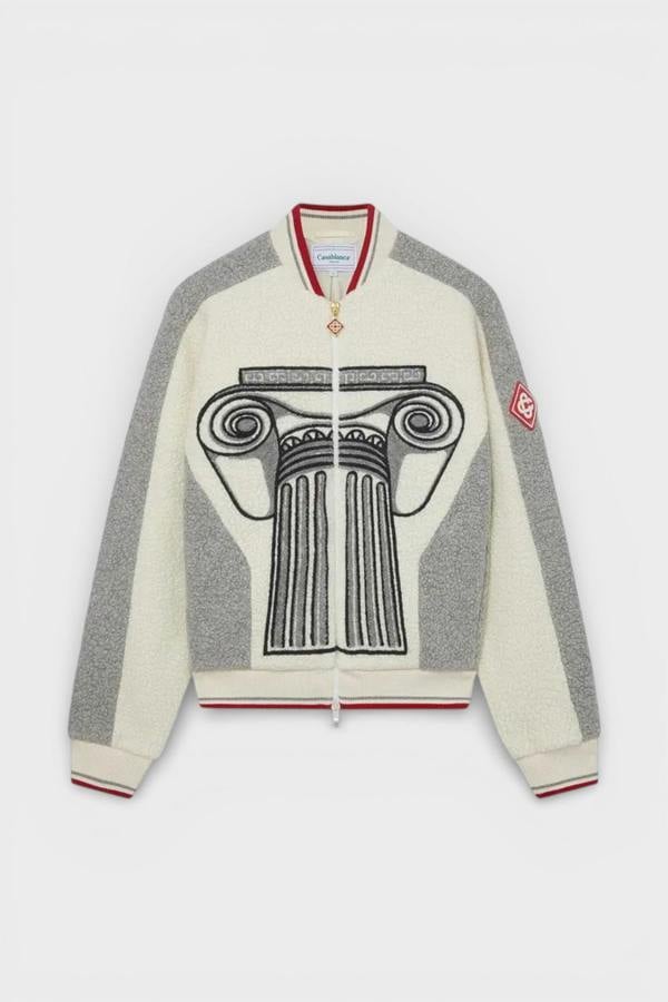 Casablanca Embroidered Cashmere Terry Jacket White Column