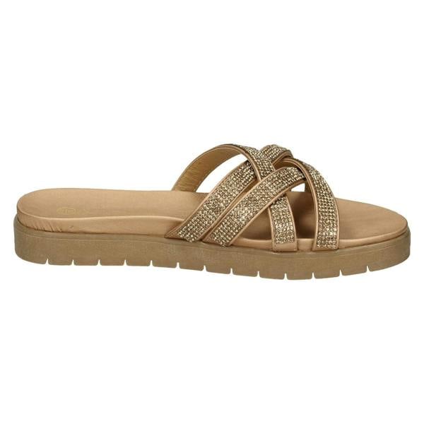 Savannah Ladies Savannah Flat Sole Cross Strap Mules