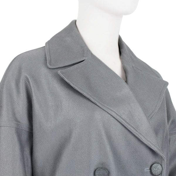 Alaia shimmering silvery grey trench coat in corduroy