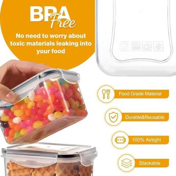 Dragodirect 10 Pcs 2L Airtight Food Dry Grain Cereal Storage Container with Labels & Marker Sets Kitchen Utensils Meal Prep Box with Leakproof Lid