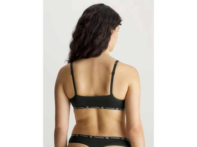 Calvin Klein 1996 COTTON 2 Pack Unlined Bralette Womens Black/Grey Heather