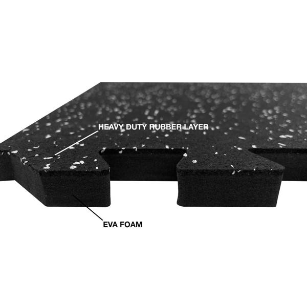 Nicoman Interlocking Rubber Topped Anti Vibration Foam Mats -30cm x 30cm - 14mm Thick