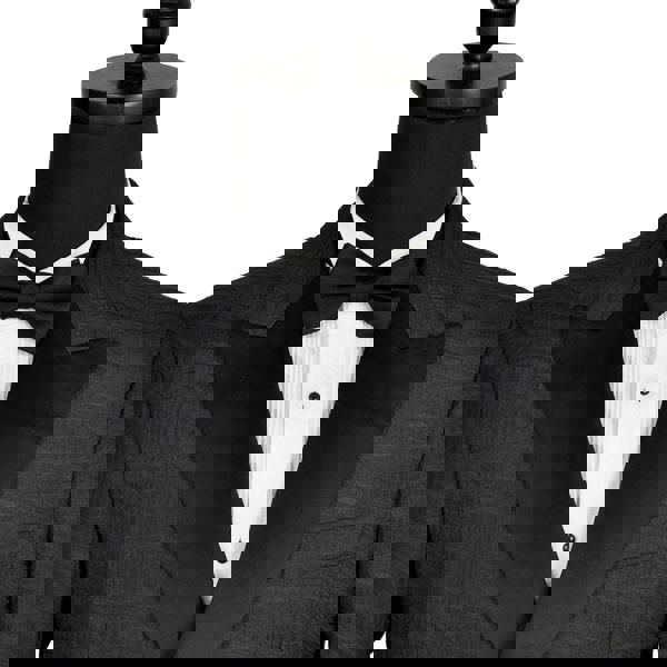 David WeJ Alfredo Cropped Double Breasted Jacquard Wave Print Tuxedo- Black