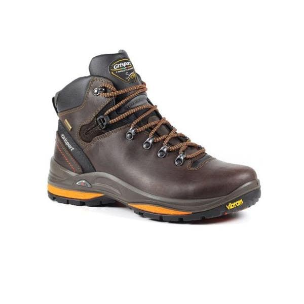Brown Grisport Saracen boots with Vibram outsole and quick lacing system
