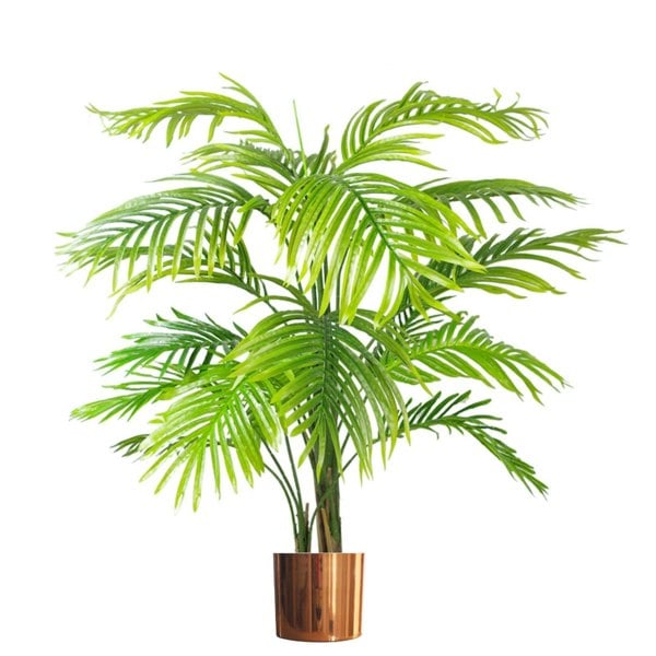 Leaf 130cm Artificial Areca Palm Tree - Extra Large with Copper Metal Planter