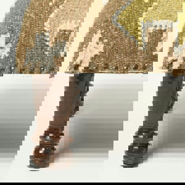 HOMESCAPES Jaipur Handwoven Kilim Footstool