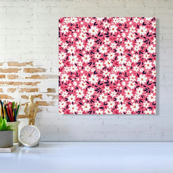 Warren Reed Small Cute White Flower Pattern Canvas