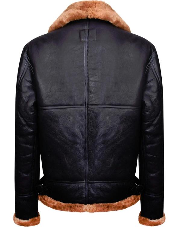 Infinity Leather Men's Pilot B3 Flying Shearling Sheepskin WWII Bomber Aviator Jacket