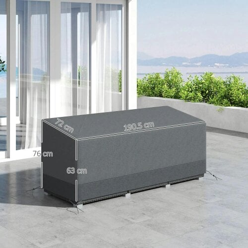 Bobobiy Rectangular Garden Furniture Cover Waterproof for 3 Seater Sofa Bistro Set, 190 x 72 x 76cm, Grey